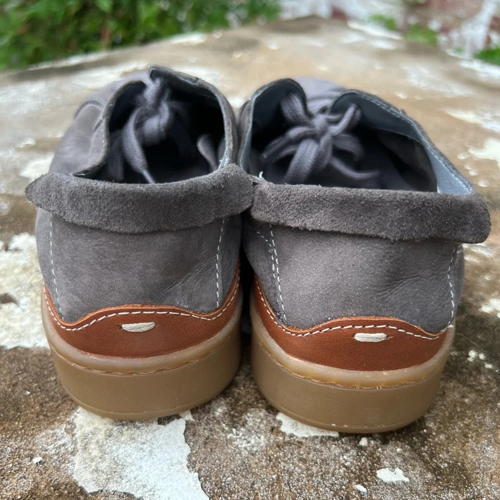 Sam Edelman JAYME River Rock Gray Brown Leather Casual Sneaker Size 8.5M
